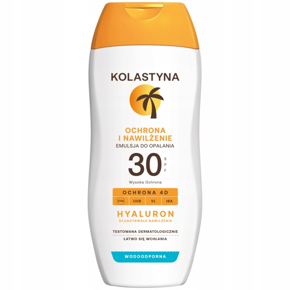 Kolastyna Hyaluron Wodoodporna Nawilżająca Emulsja Do Opalania SPF 30 200ml