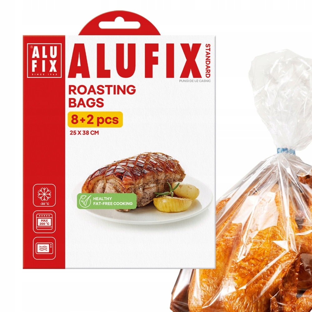 AluFix Worki Rękaw Kieszeń Do Piekarnika Pieczenia 25×38 10 Sztuk