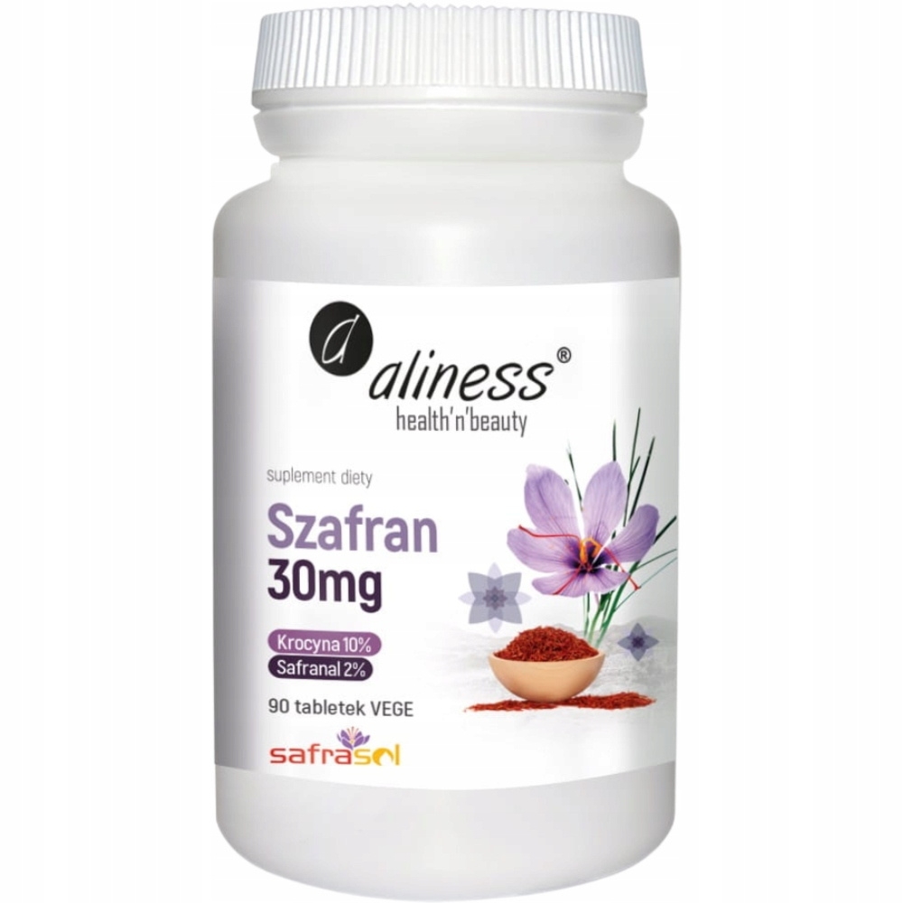 Aliness Szafran 30mg Suplement Diety Stres Poprawa Nastroju Libido 90 Tabl