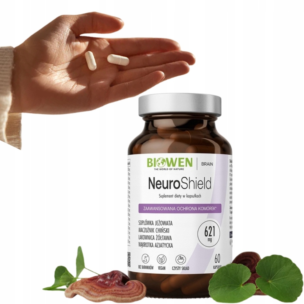 Biowen NeuroShield Suplement Ochrona Komórek Soplówka Jeżowata 60 Kapsułek
