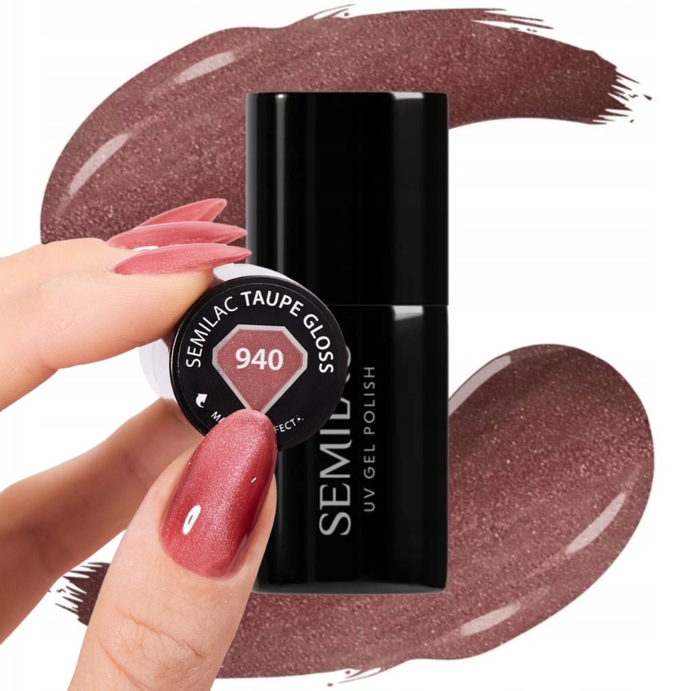 Semilac Lakier Hybrydowy Do Paznokci Manicure Cat Eye 940 Taupe Gloss 7ml