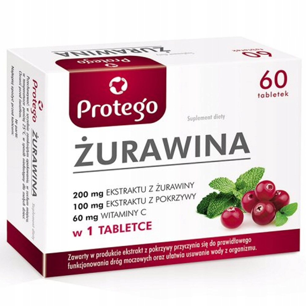 Protego Żurawina Suplement Diety Wsparcie Układu Moczowego 60 Tabletek