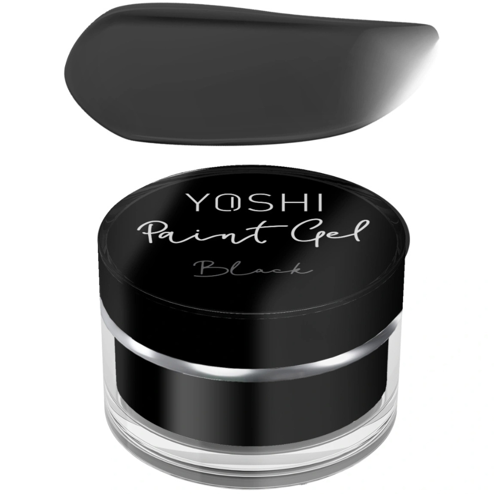 Yoshi Paint Gel UV LED Black Żel Do Paznokci Zdobień Płaskich Czarny 5ml
