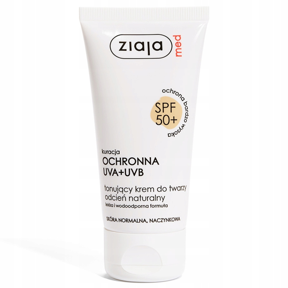 Ziaja Med Tonujący Krem Do Twarzy SPF50+ Skóra Normalna Naczynkowa 50 ml