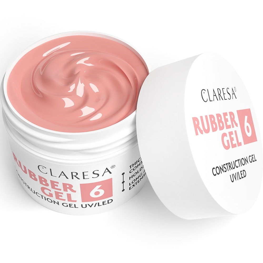 Claresa Rubber Gel Żel Konstrukcyjny Kauczukowy UV/LED 6 Ciepły Róż 45g