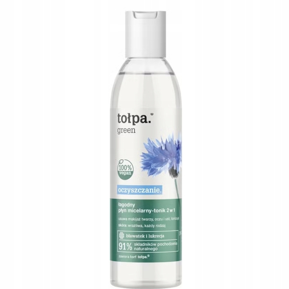 Tołpa Green 2w1 Łagodny Nawilżający Płyn Micelarny Tonik Do Twarzy 200ml
