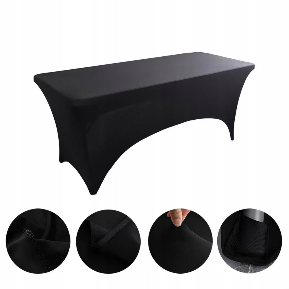 Prześcieradło Na Łóżko Kosmetyczne Wielokrotnego Użytku Czarne 183x76x76 cm