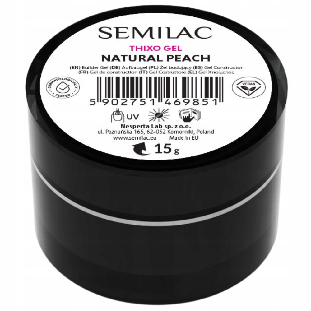 Semilac Thixo Budujący Żel Do Paznokci Półtransparentny Natural Peach 15g