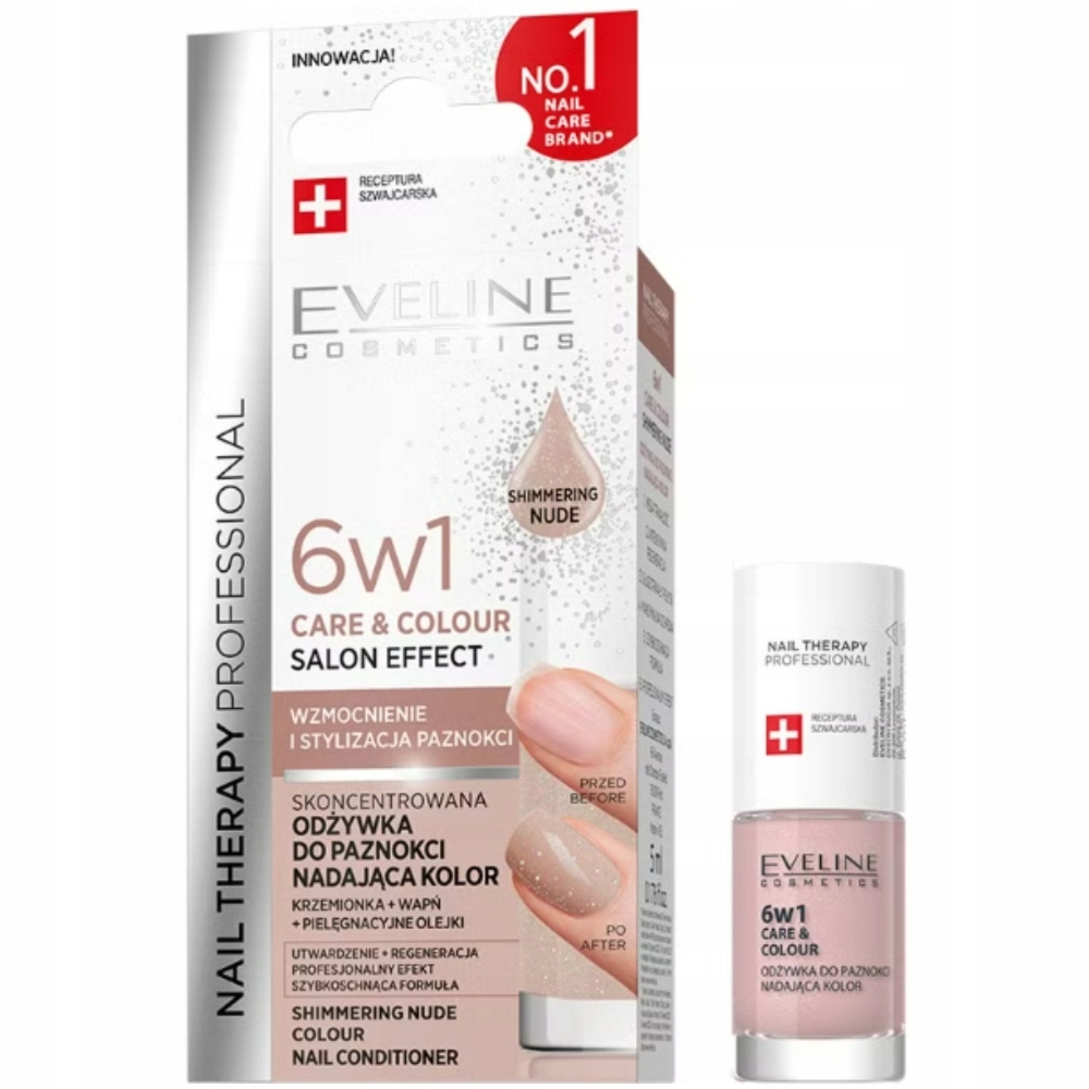 Eveline Nail Therapy 6w1 Wzmacniająca Odżywka Do Paznokci Shimmering 5ml