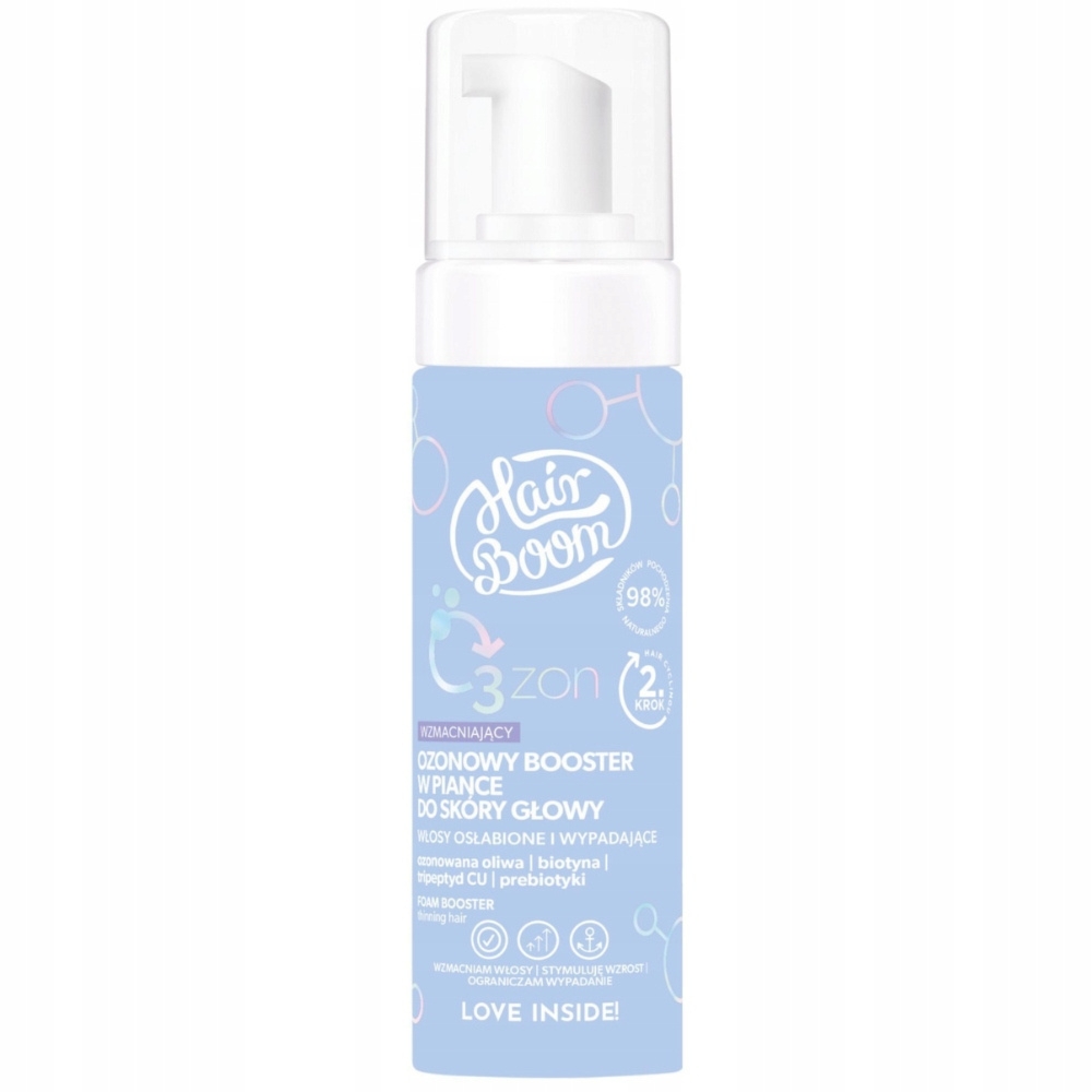 HairBoom O3ZON Wzmacniająca Pianka Do Skóry Głowy Włosów Wypadających 140ml