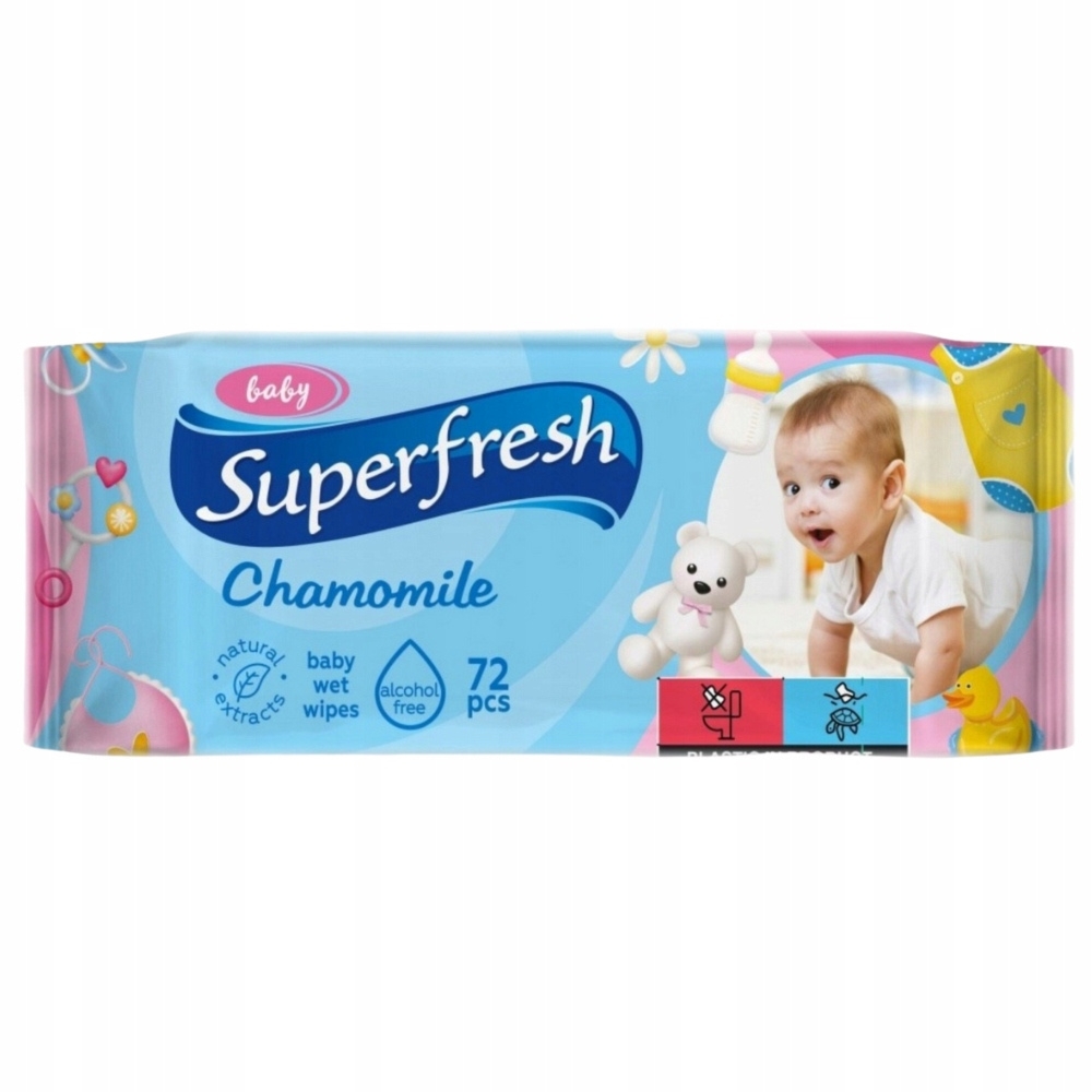 Superfresh Baby Nawilżane Chusteczki dla Dzieci Rumiankowe Karton 12×72 szt