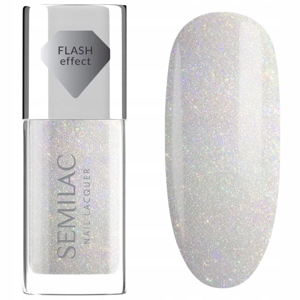 Semilac Nail Lacquer Klasyczny Lakier Do Paznokci Srebro 116 Holo Flash 9ml