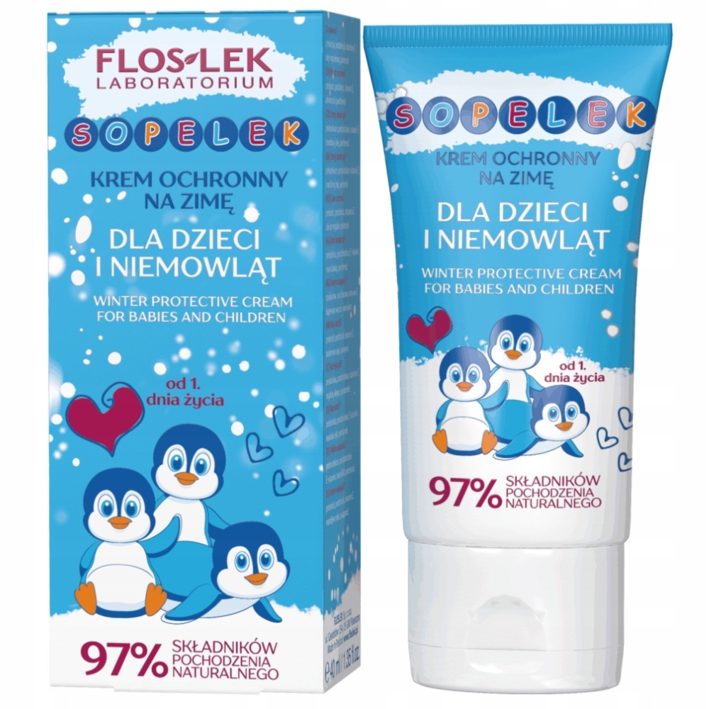 Floslek Sopelek Ochronny Krem Do Twarzy Dla Dzieci i Niemowląt Na Zimę 40ml