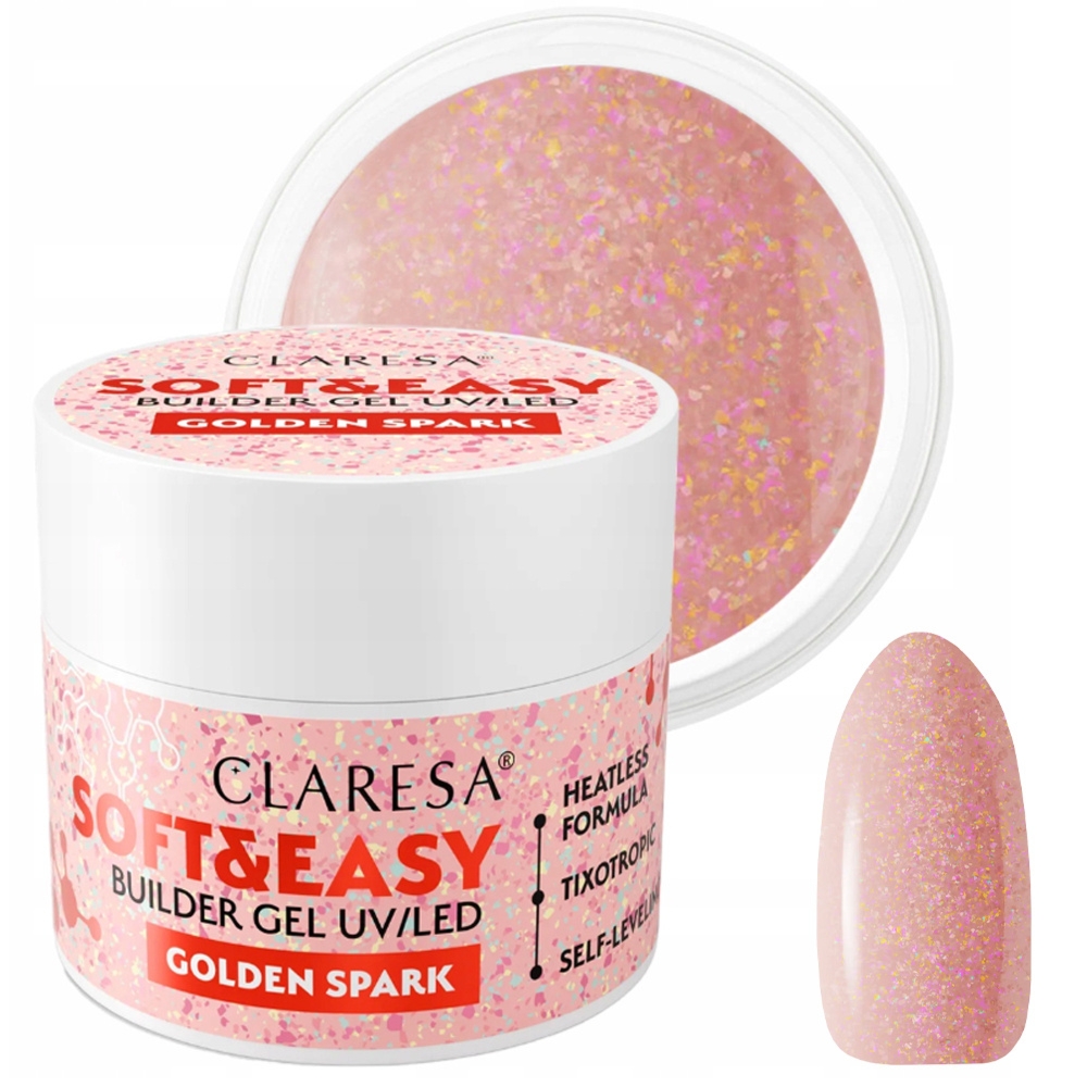 Claresa Soft Easy Builder Gel Żel Budujący UV/LED Golden Spark 45g Beżowy