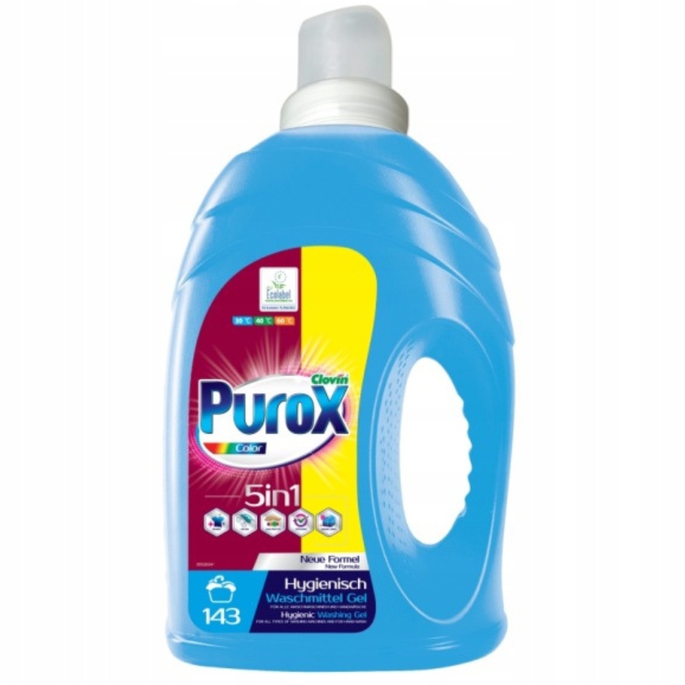 Purox Anti Fleck Color Żel Do Prania Kolorowego i Jasnego 143 Cykle 4,3L