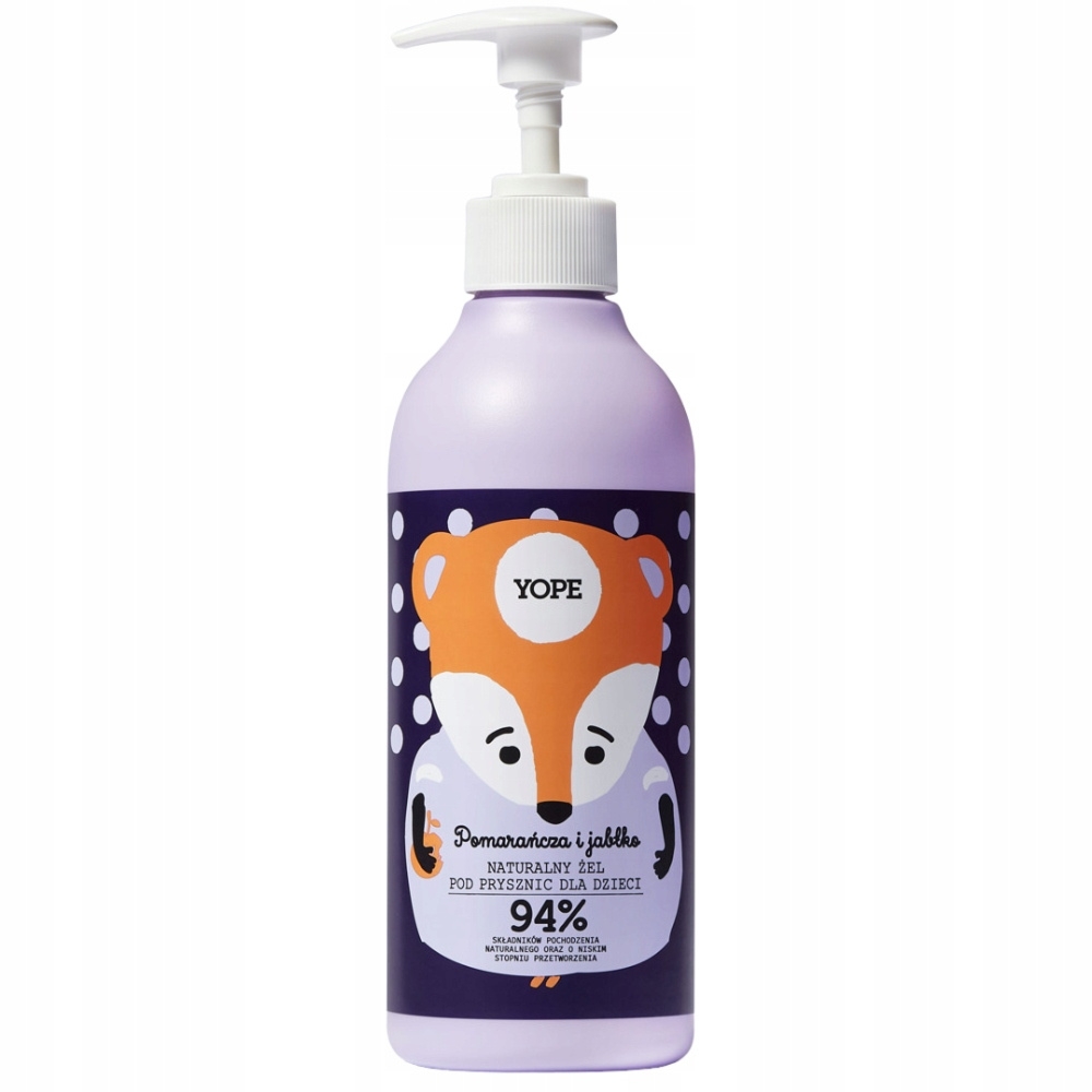 Yope Naturalny Żel Pod Prysznic Do Mycia Dla Dzieci Pomarańcza Jabłko 400ml