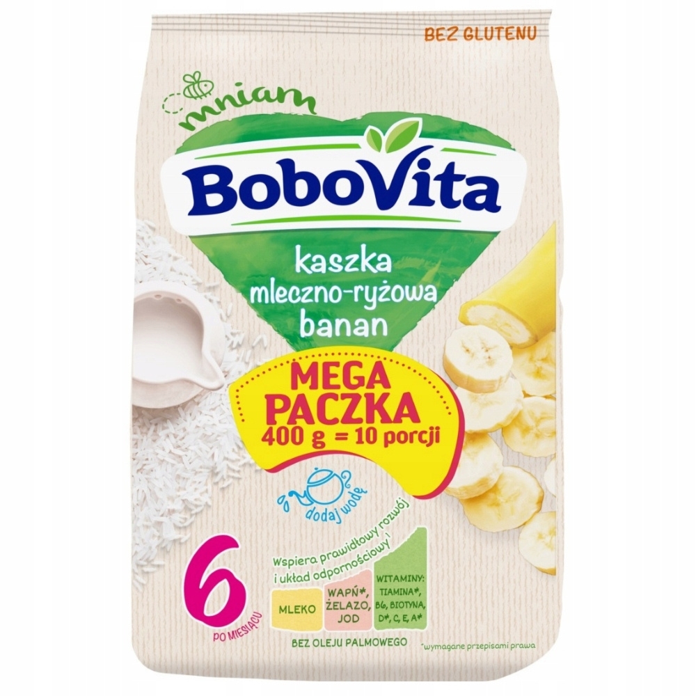 Bobovita Mleczno Ryżowa Kaszka Dla Dzieci Po 6 Miesiącu Bananowa 400g