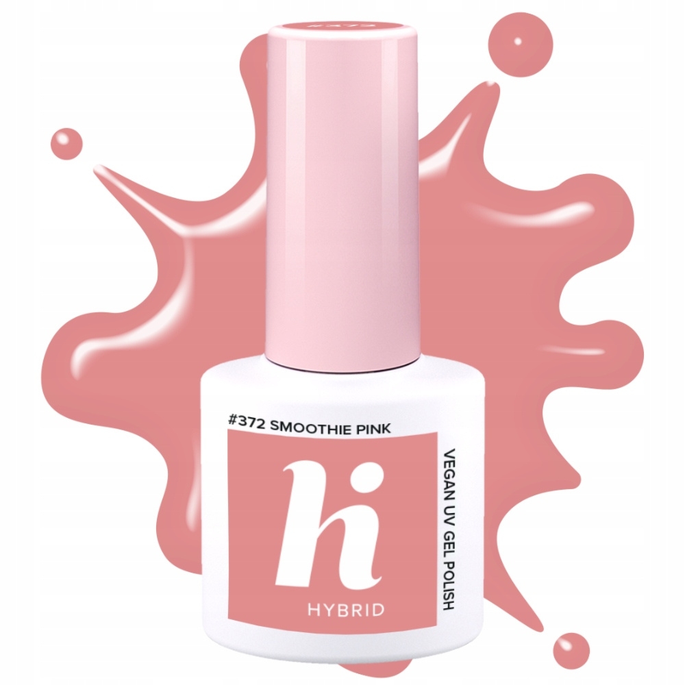 Hi Hybrid Lakier Hybrydowy Do Paznokci 372 Smoothie Pink Pudrowy Gładki Róż