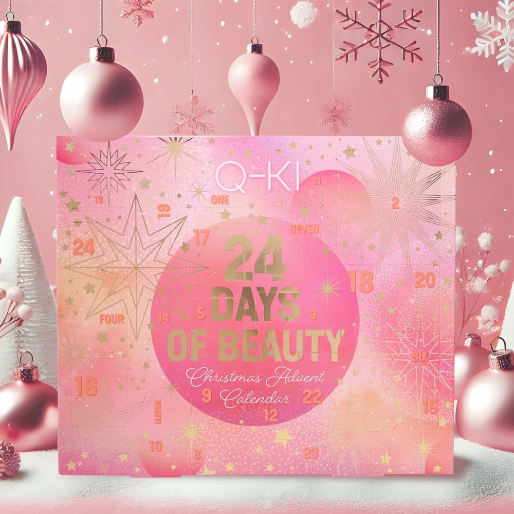 Q-ki 24 Days Of Beauty Kalendarz Adwentowy z Kosmetykami Zestaw Do Makijażu