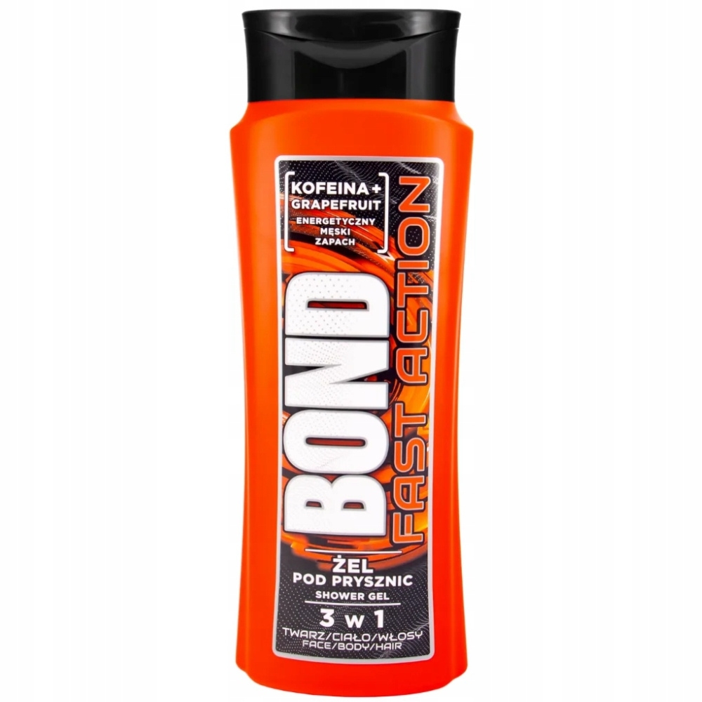 Bond Fast Action 3w1 Żel Pod Prysznic Do Ciała Twarzy Włosów Kofeina 400ml