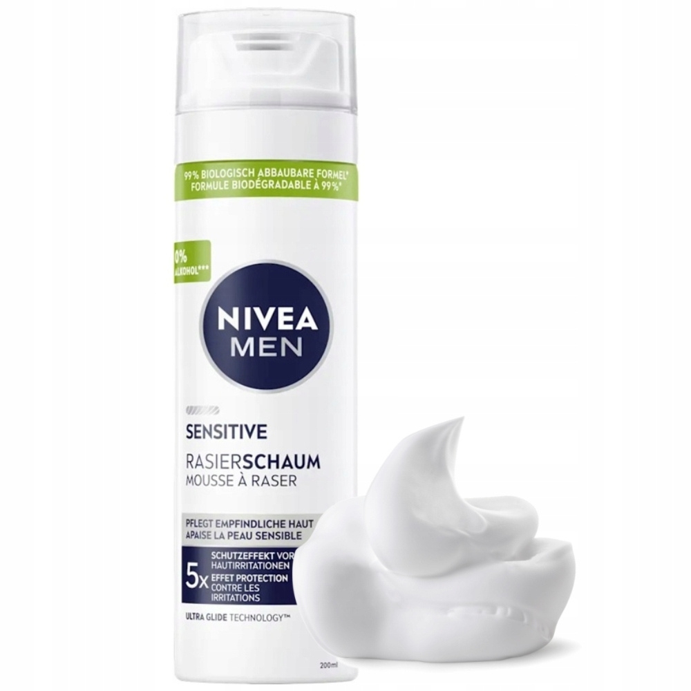 Nivea Men Pianka Do Golenia Sensitive Do Skóry Wrażliwej Delikatnej 200ml