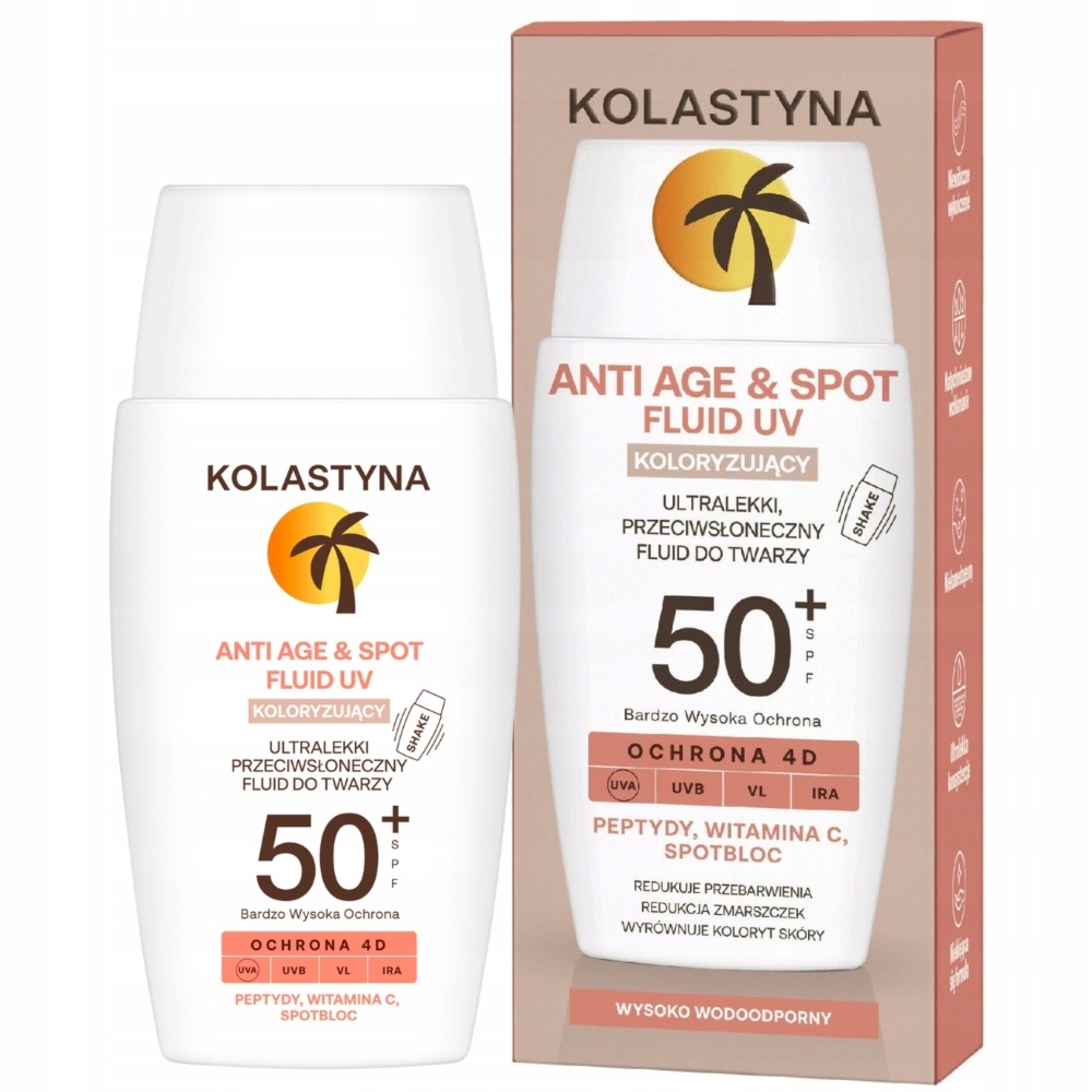Kolastyna Wodoodporny Fluid Do Twarzy Koloryzujący z Filtrem SPF 50 40ml