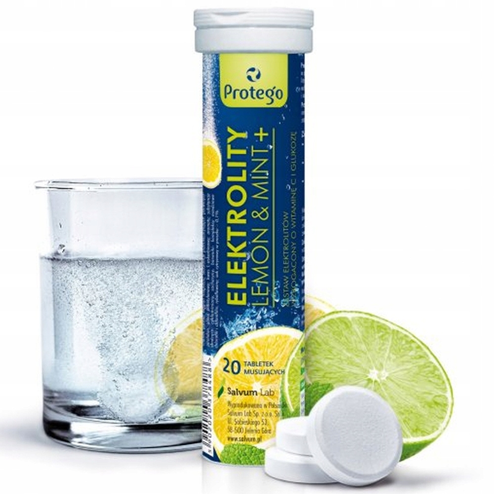 Protego Elektrolity Lemon Mint+ Nawodnienie 20 Tabletek Musujących
