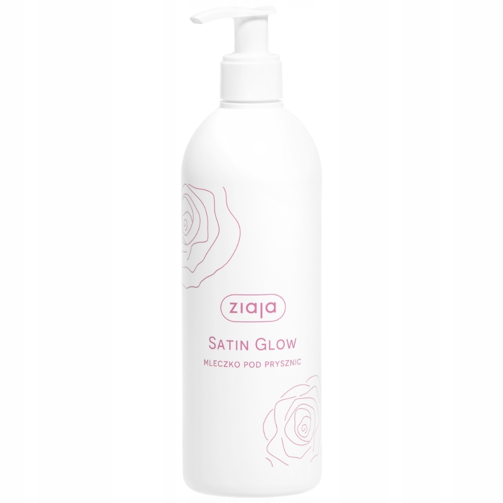 Ziaja Satin Glow Delikatne Mleczko Do Ciała Pod Prysznic Płatki Róży 390ml