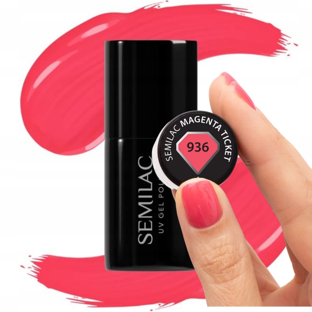 Semilac Lakier Hybrydowy Do Paznokci Manicure Różowy 936 Magenta Ticket 7ml