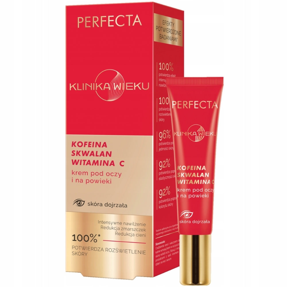 Perfecta Klinika Wieku Krem Pod Oczy Na Powieki z Witaminą C Kofeiną 15ml