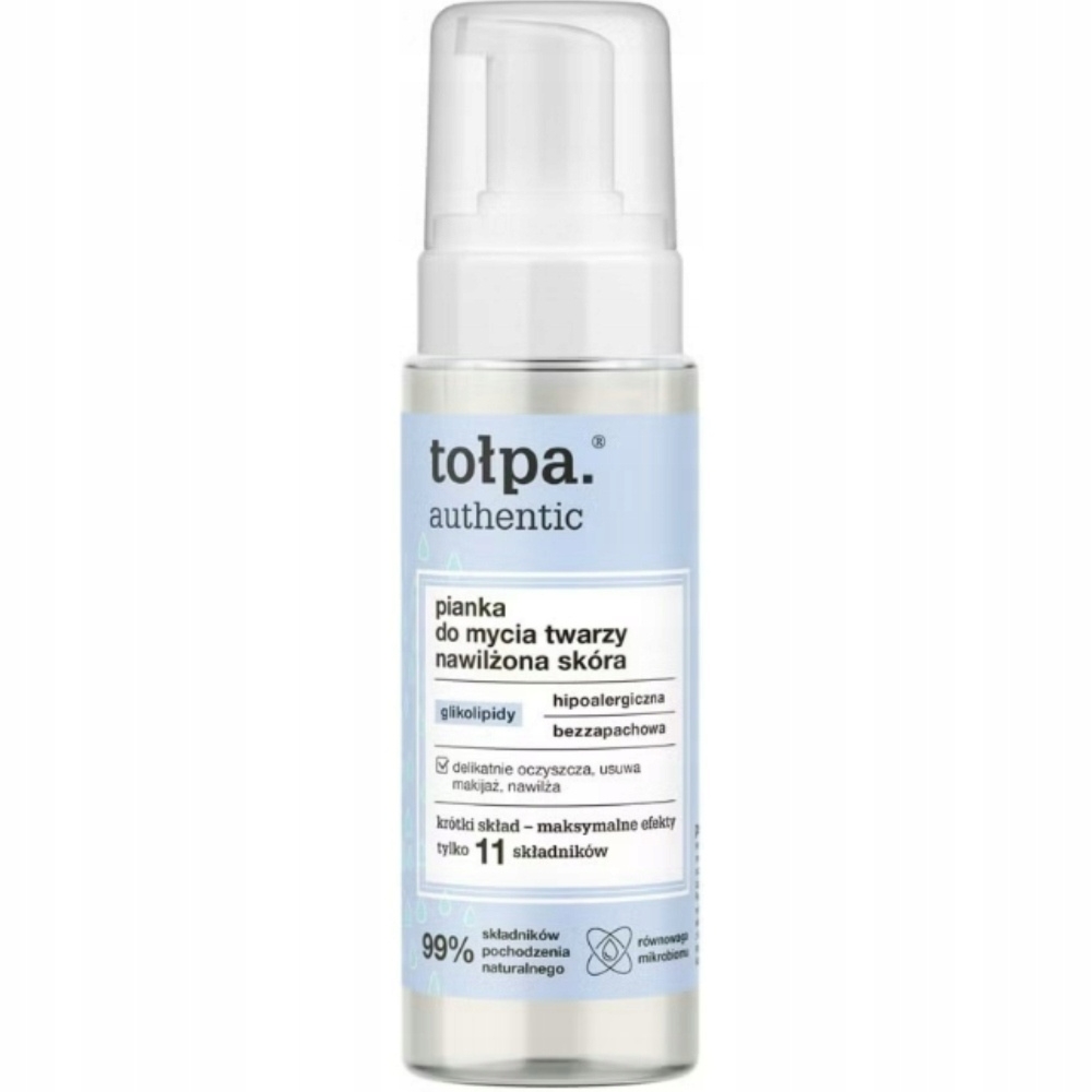 Tołpa Authentic Bezzapachowa Nawilżająca Pianka Do Mycia Twarzy 150ml