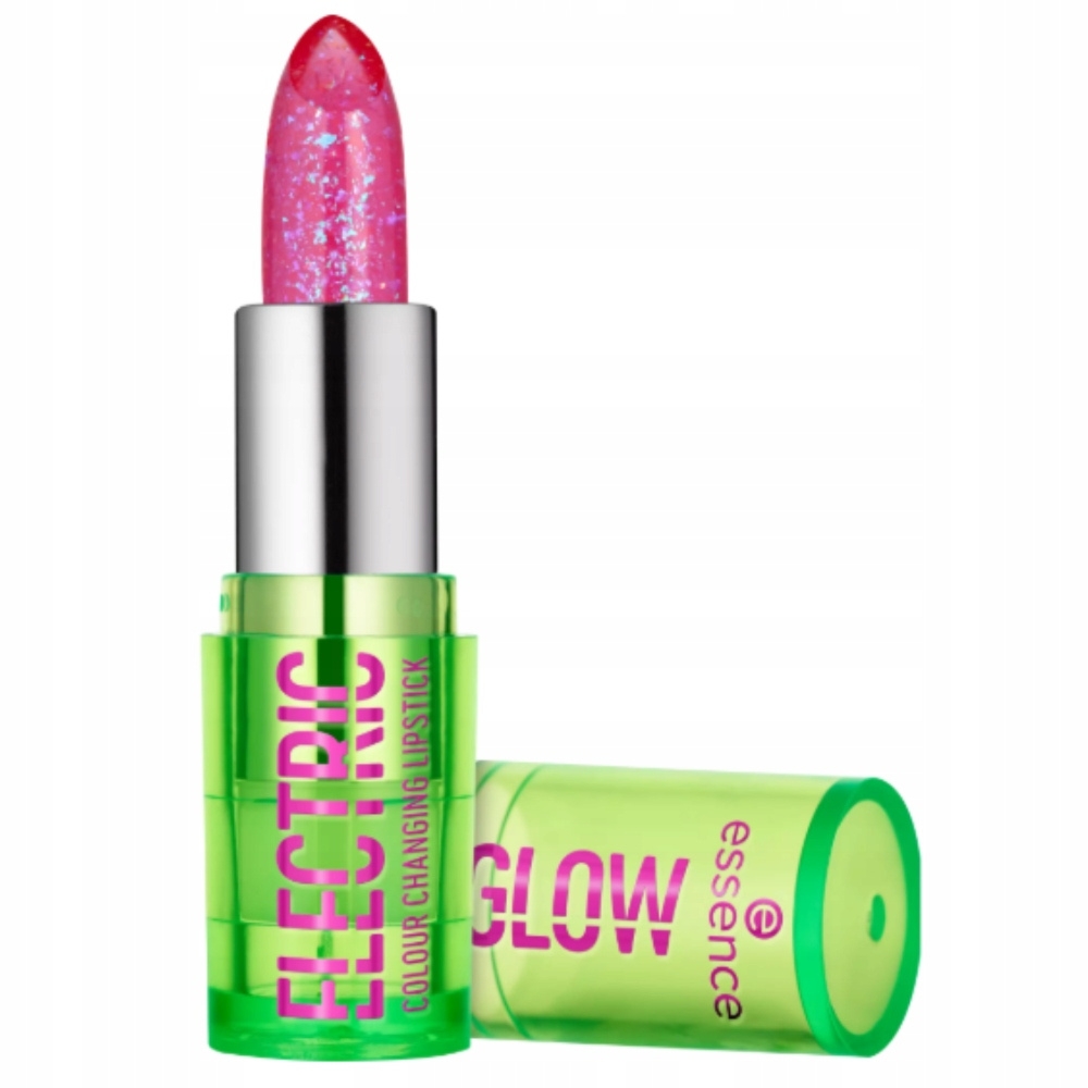 Essence Electric Glow Odżywcza Pomadka Do Ust z Brokatem Zmieniająca Kolor