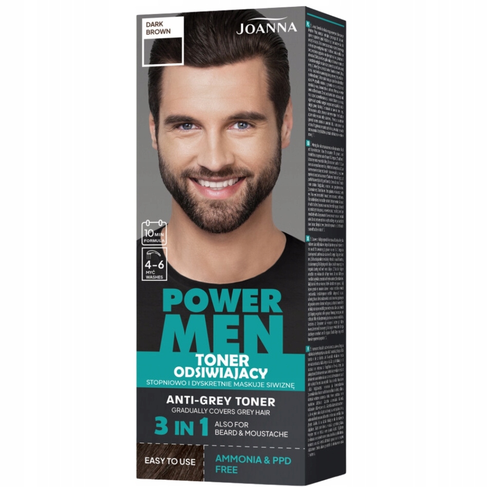 Joanna Power Men Odsiwiający Toner Do Włosów Dla Mężczyzn 02 Dark Brown 80g