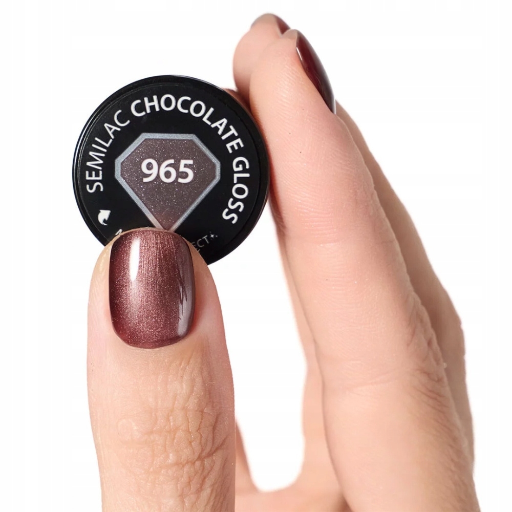 Semilac Lakier Hybrydowy Do Paznokci Cat Eye Brąz 965 Chocolate Gloss 7ml