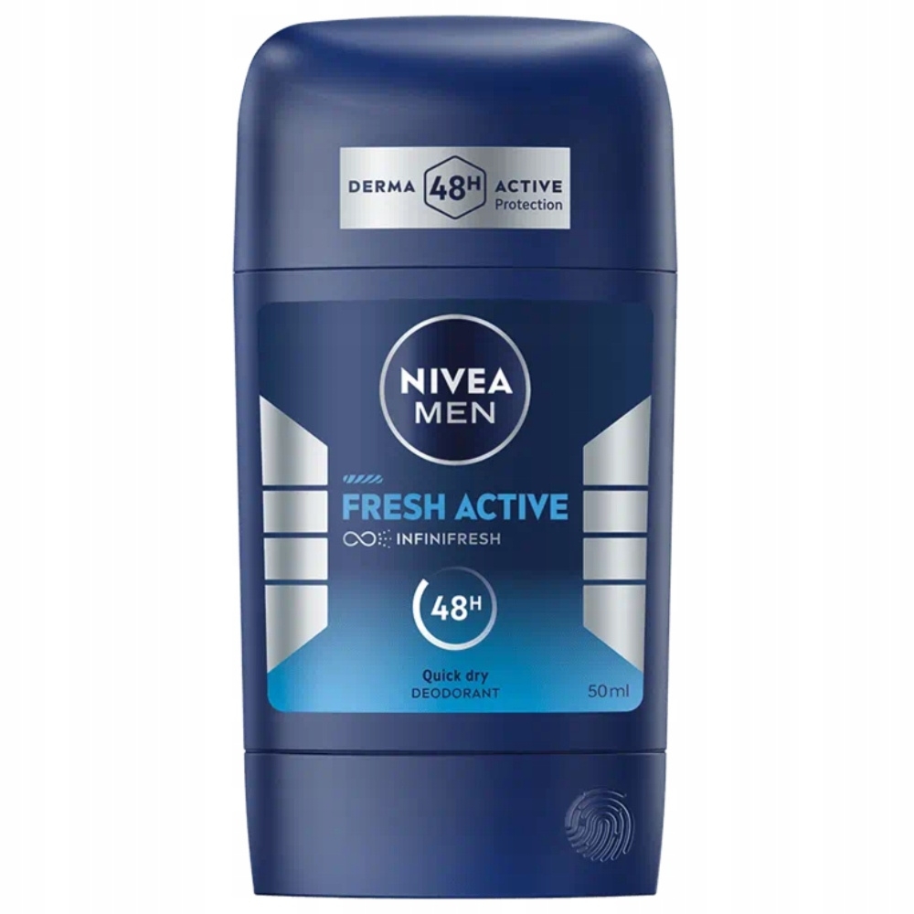 Nivea Men Fresh Active 48H Dezodorant Męski Antybakteryjny w Sztyfcie 50ml