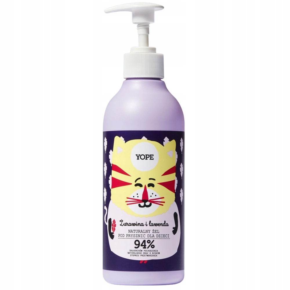 Yope Naturalny Żel Pod Prysznic Do Mycia Dla Dzieci Żurawina Lawenda 400ml