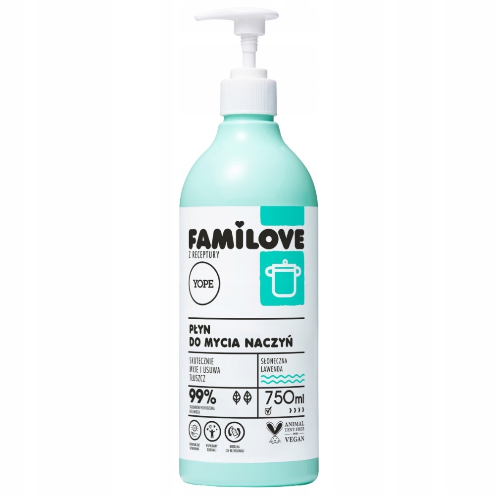 Yope Familove Naturalny Płyn Do Mycia Naczyń Lawendowy Delikatny 750ml