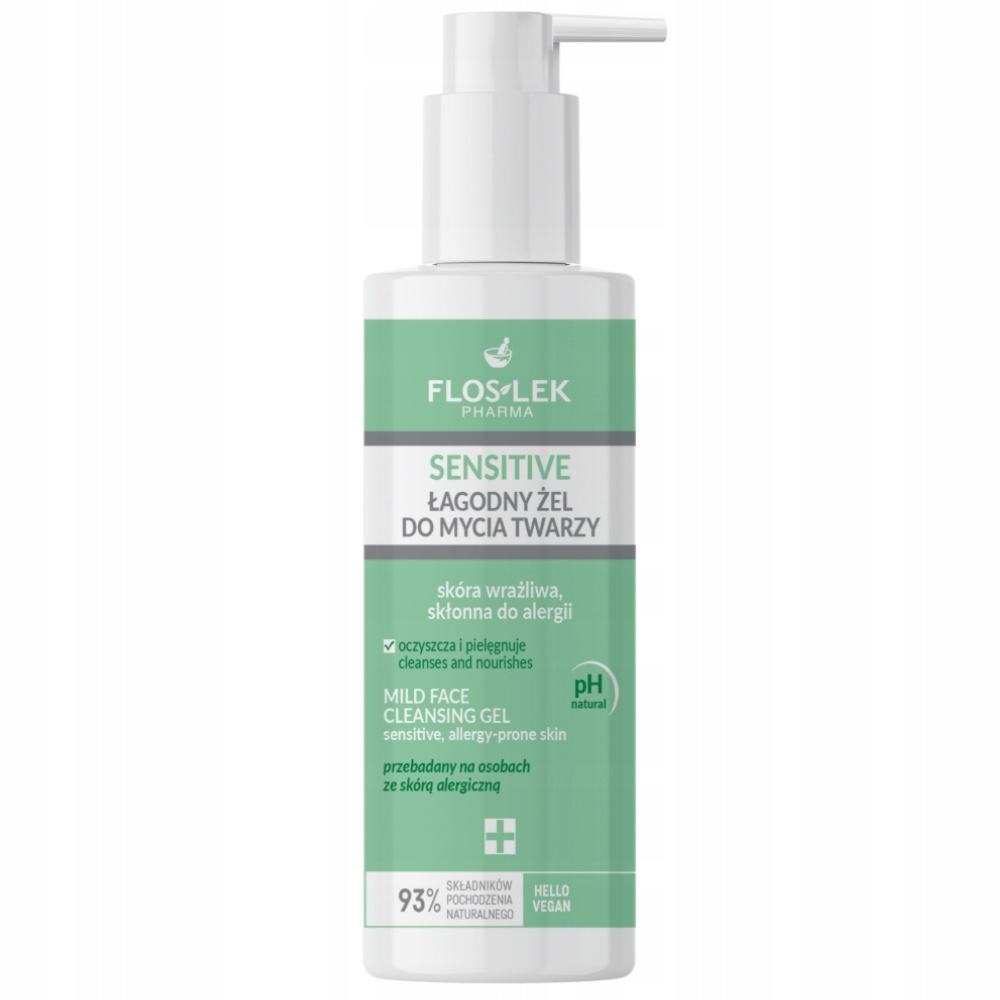 Floslek Sensitive Łagodny Żel Do Mycia Twarzy Cera Wrażliwa Pantenol 175ml