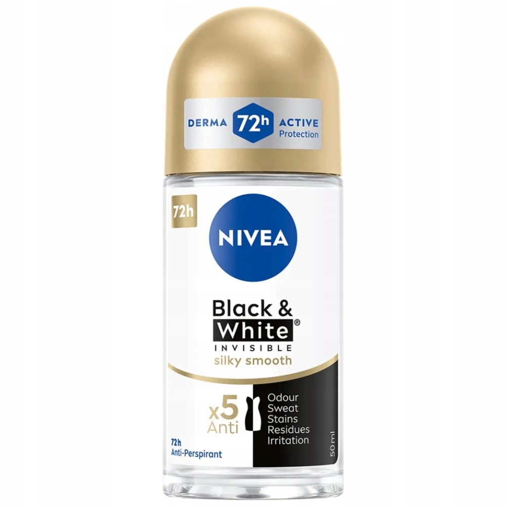 Nivea Black White Invisible Silky Smooth 72H Antyperspirant Damski 50ml