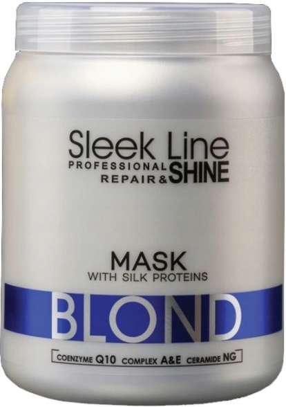 Stapiz Sleek Line Blond Zestaw Maska Do Włosów + Szampon Do Włosów Blond i Rozjaśnianych z Jedwabiem