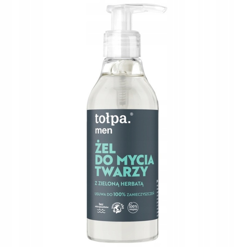 Tołpa Men Nawilżający Żel Do Mycia Twarzy Męski z Zieloną Herbatą 195ml