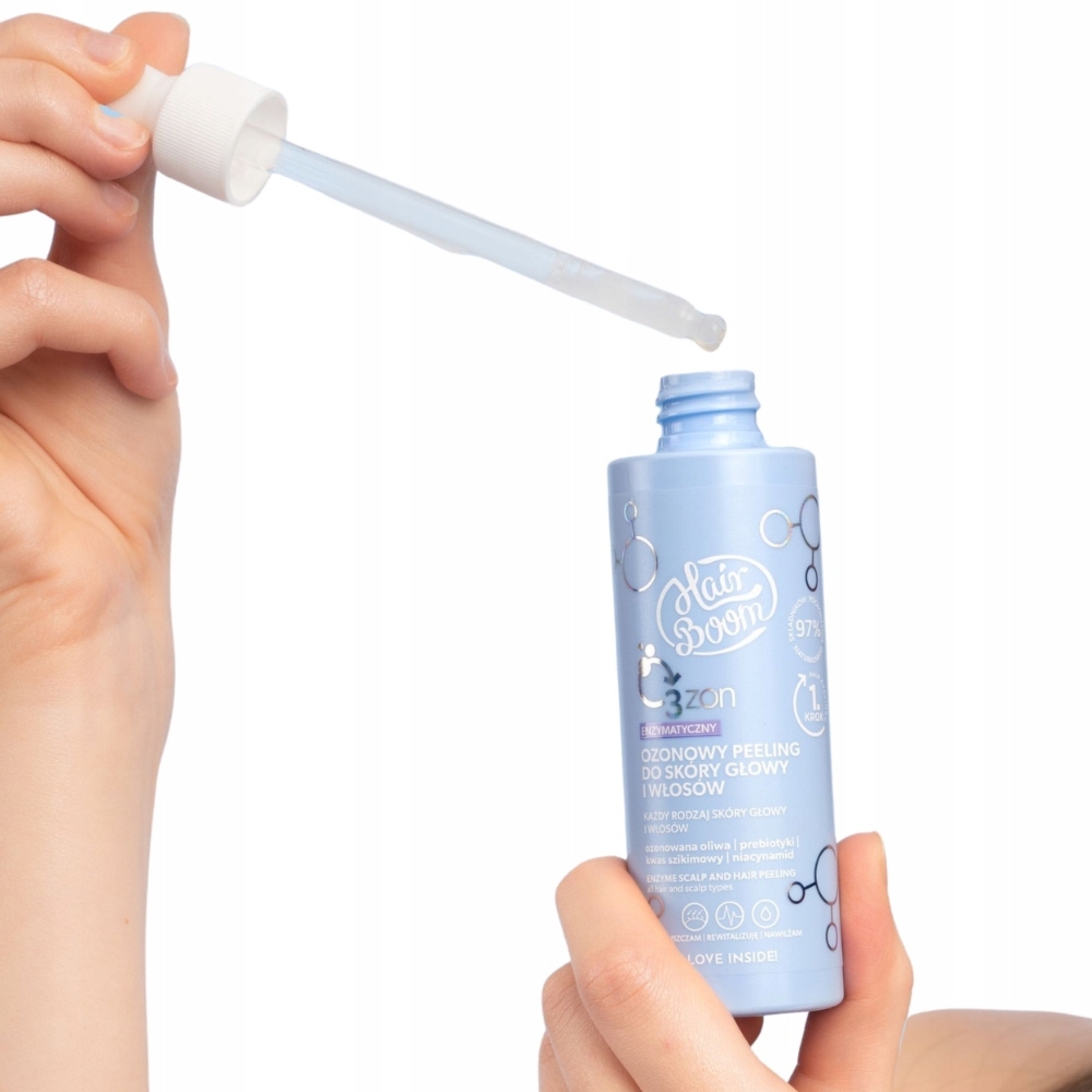 HairBoom O2ZON Ozonowy Enzymatyczny Peeling Do Skóry Głowy Włosów 100ml