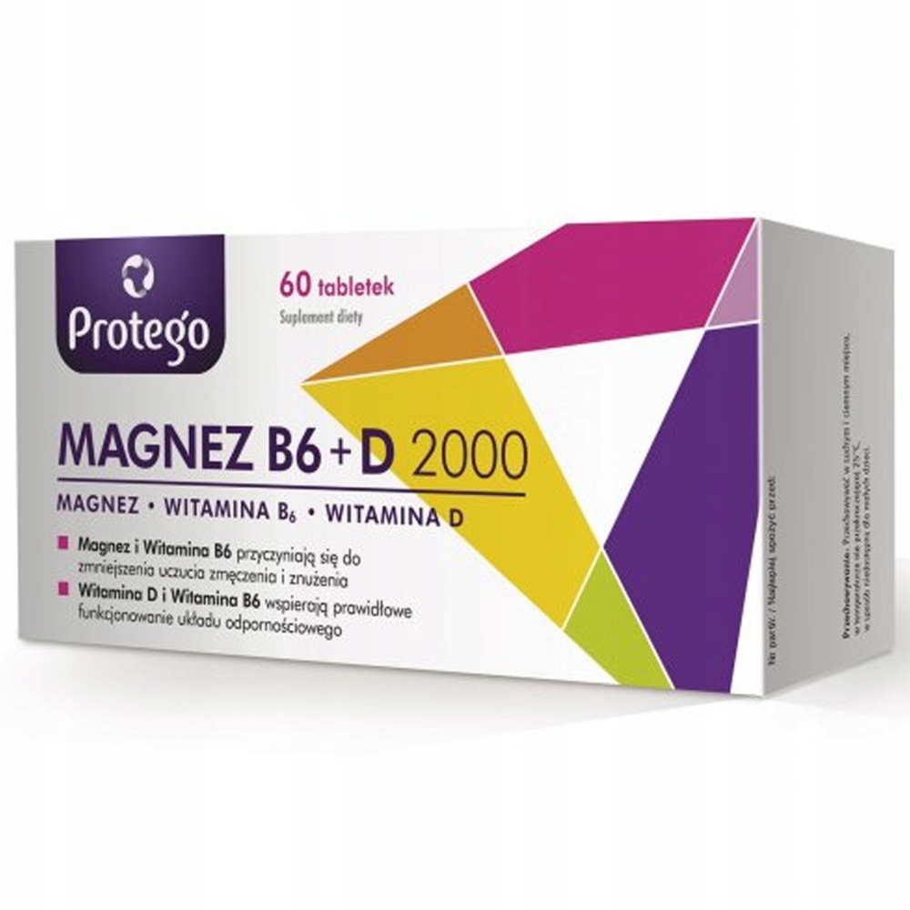 Protego Magnez B6 + D2000 Suplement Diety Układ Nerwowy 60 tabletek
