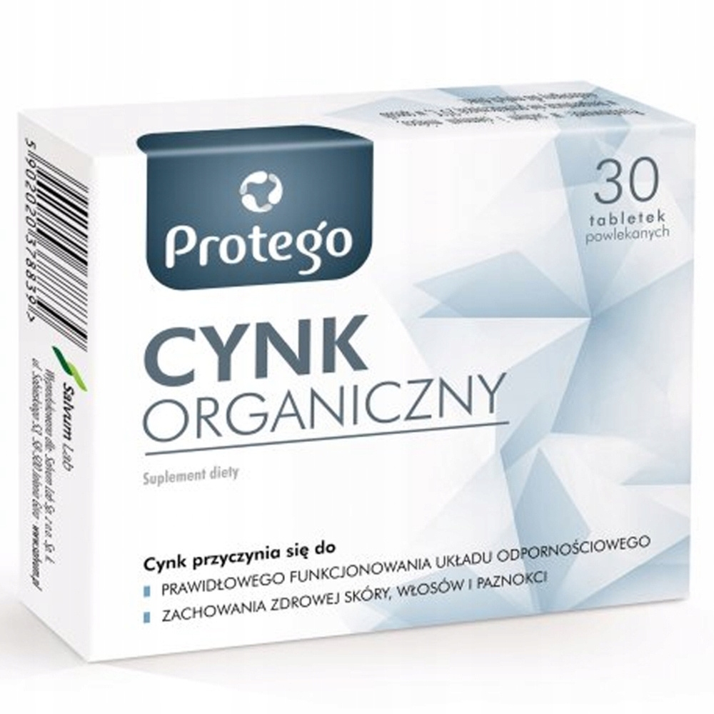 Protego Cynk Organiczny Suplement Diety Odporność Skóra Włosy 30 Tabletek