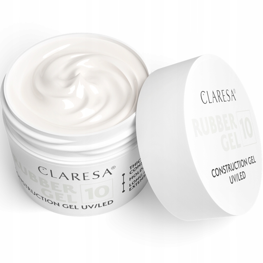 Claresa Rubber Gel Żel Konstrukcyjny Kauczukowy UV/LED 10 Mleczny Biały 12g