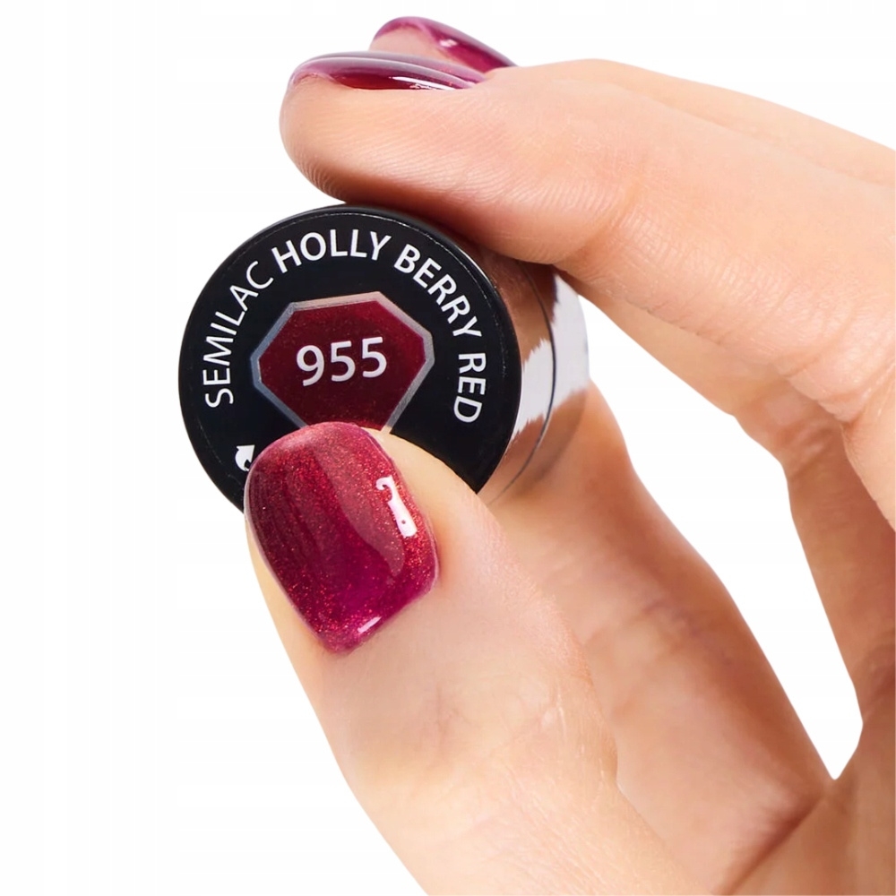 Semilac Lakier Hybrydowy Do Paznokci Cat Eye 955 Holly Berry Red 7ml