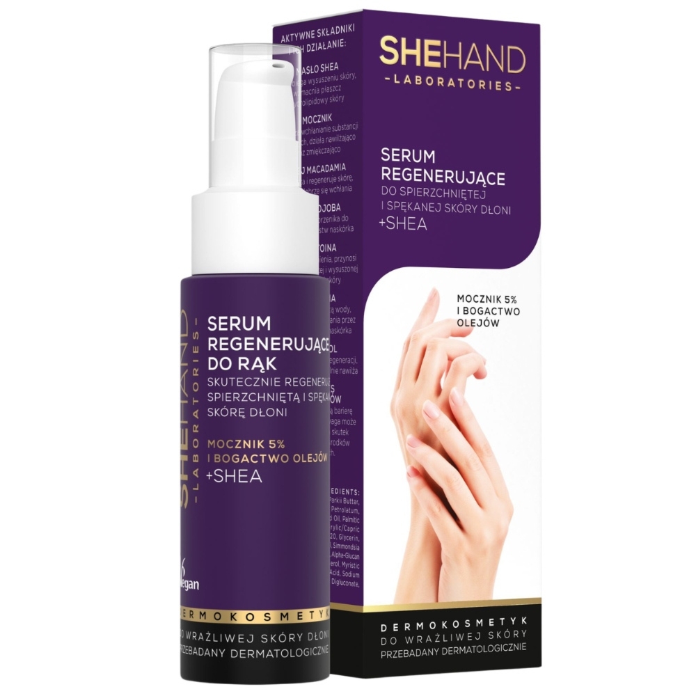 SheHand Regenerujące Serum Do Suchej Skóry Dłoni Mocznik 5% Masło Shea 50ml
