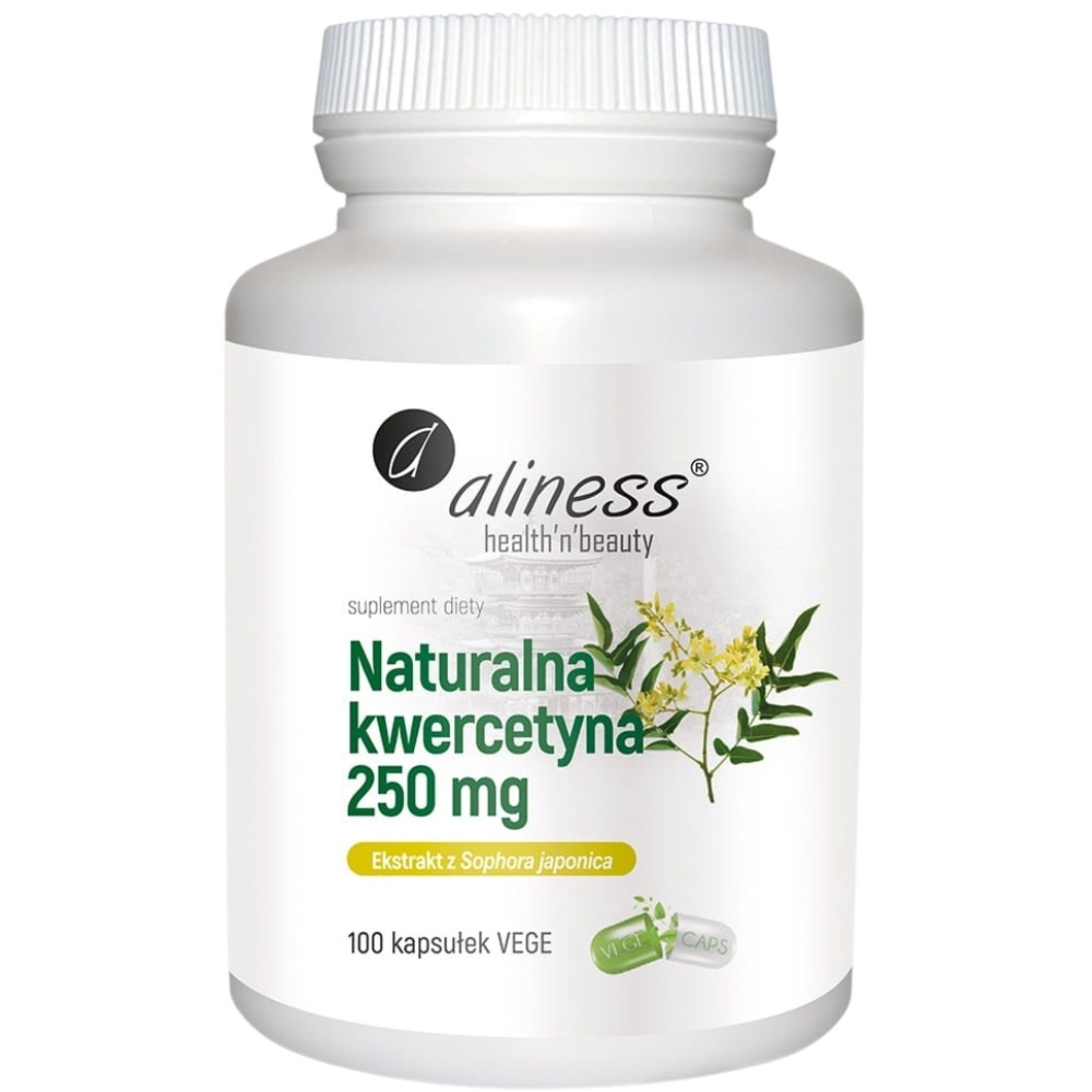 Aliness Naturalna Kwercetyna 250mg Suplement Perełkowiec Japoński 100 Kaps