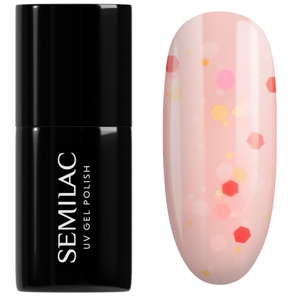 Semilac Lakier Hybrydowy Do Paznokci Manicure Beż 932 Confetti Dance 7ml