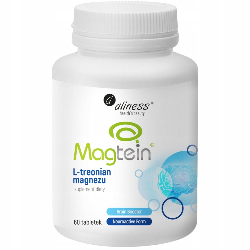 Aliness Magtein L-Treonian Magnezu 72mg Suplement Diety Pamięć Stres 60 Tab